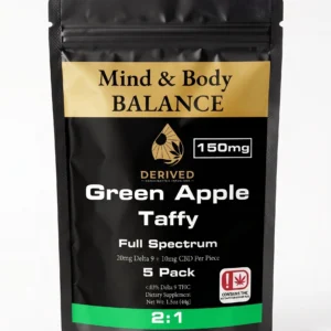 Green Apple Taffy 2:1 Blend 5-Count | 150mg THC